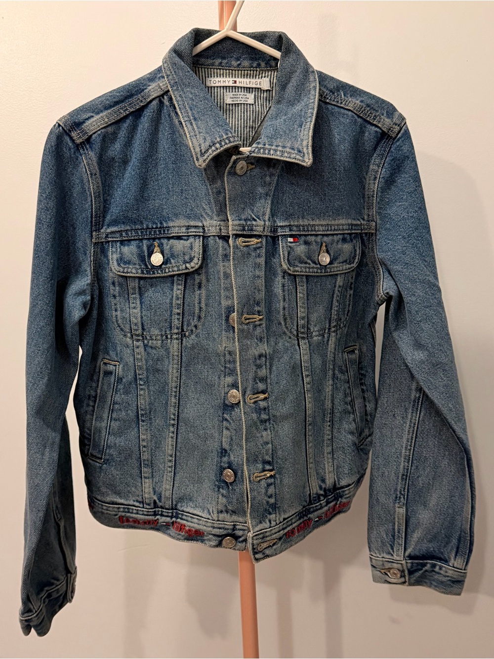 Tommy Hilfiger Distressed Blue Denim Jean Jacket